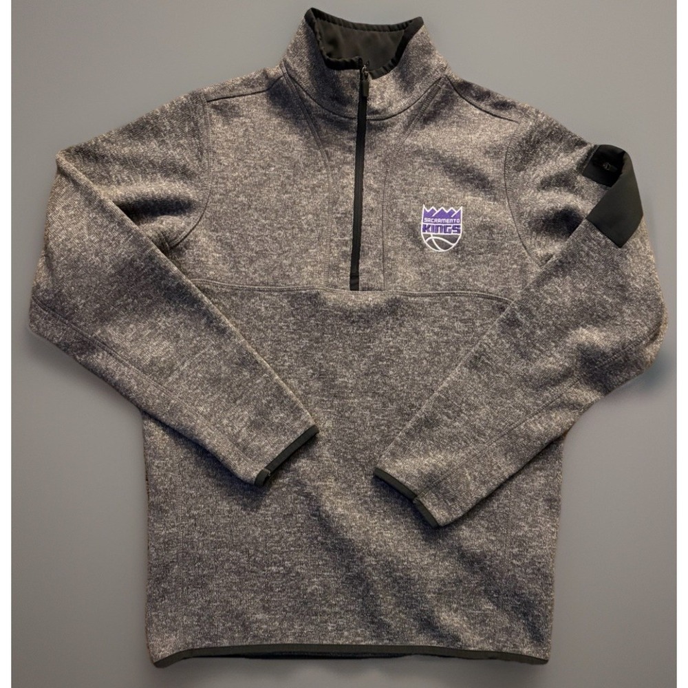 Sacramento Kings Antigua Fortune 1/4 Zip Pullover Sweater NBA Gray Medium JBHS